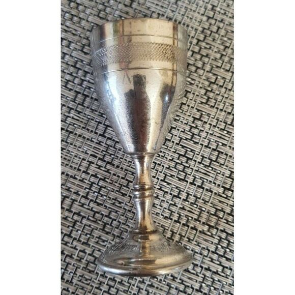Vintage Pewter Glasses Web, Set of 6 Silver Cordial Glasses - Mid-century/boho - Picture 6 of 6
